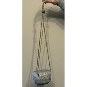Hanging Plant Pot Small Stone‎ Basket Twill Rope